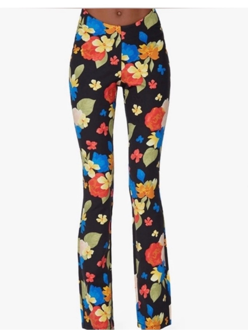 NWOT Danielle Bernstein by WeWoreWhat Floral Scoop Front Flare Pant | Size 2